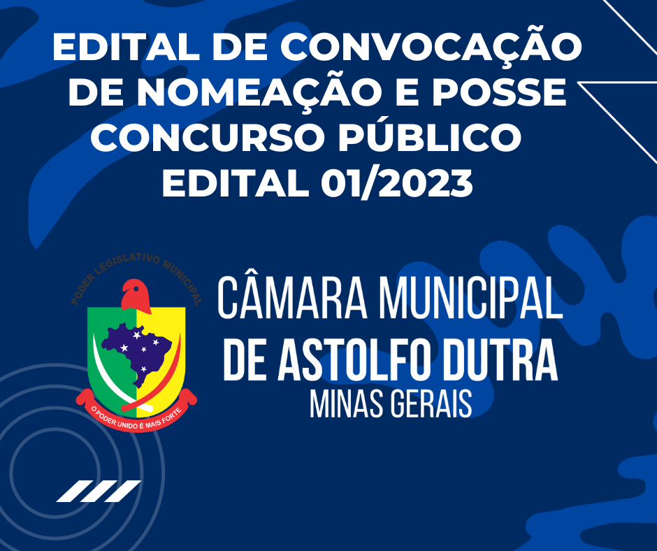 EDITAL DE CONVOCAÇÃO DE NOMEAÇÃO E POSSE - CONCURSO PÚBLICO – EDITAL 01/2023