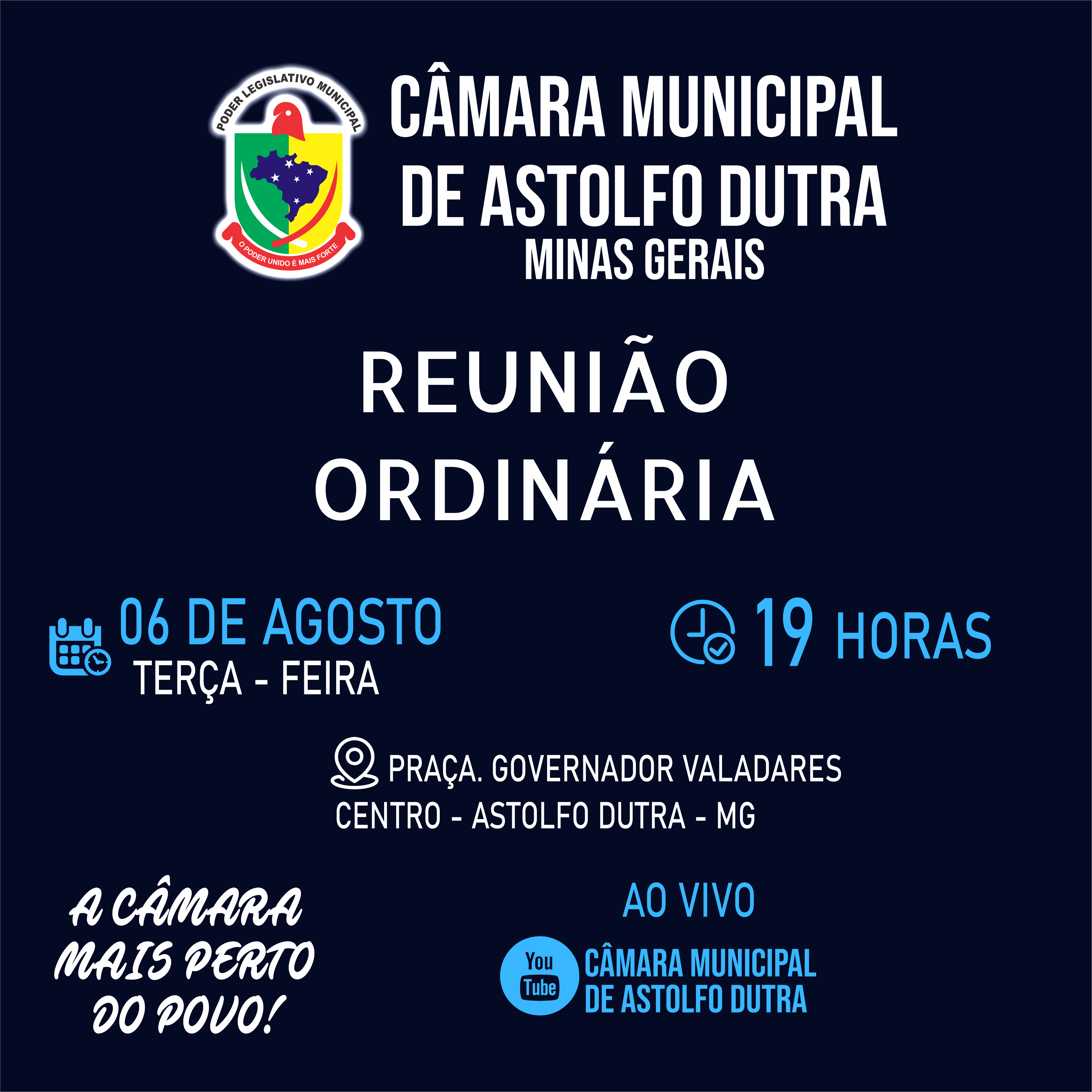 PAUTA DA REUNIÃO ORDÍNÁRIO DO DIA 06 DE AGOTSO DE  2024