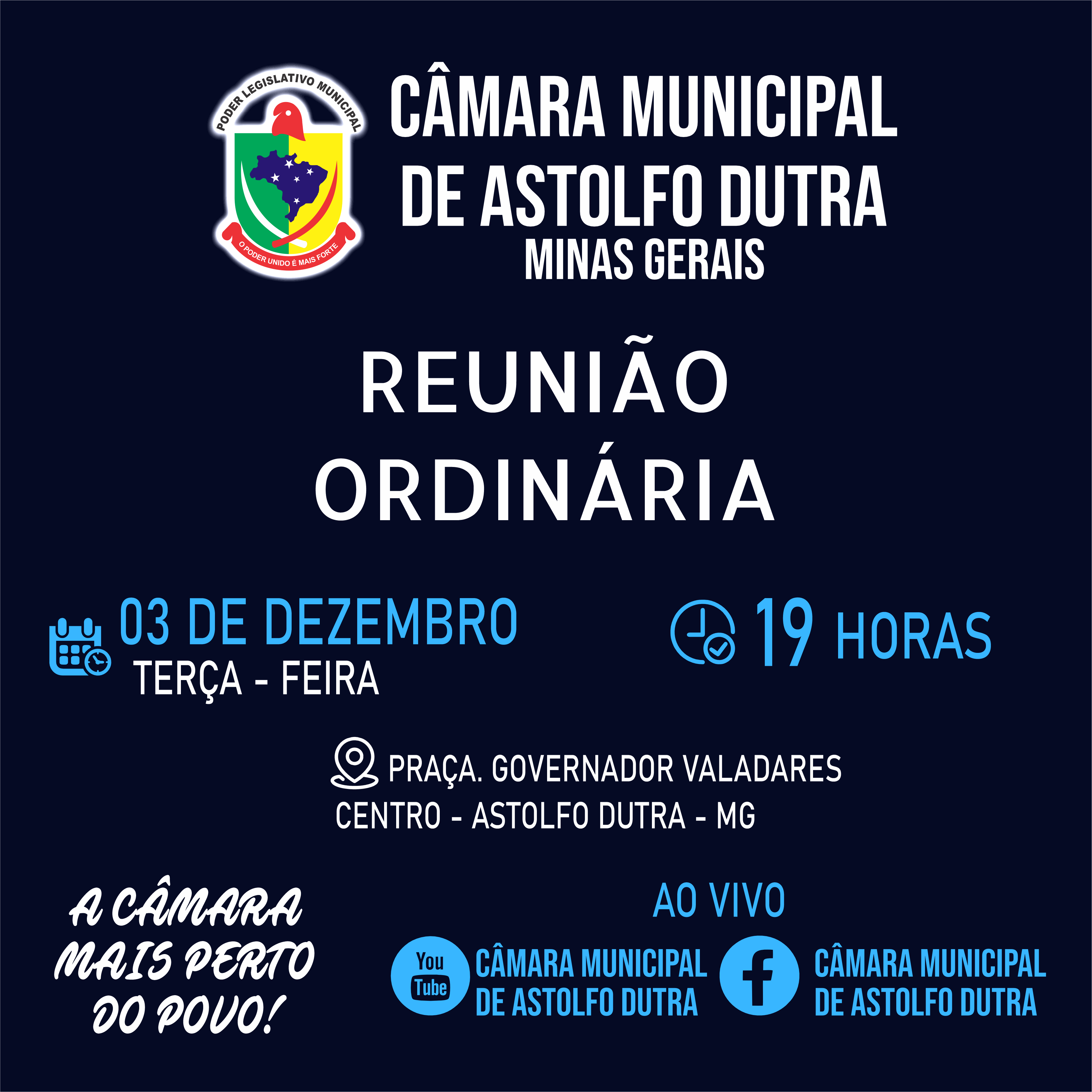 PAUTA DA REUNIÃO ORDINÁRIA DO DIA 03 DE DEZEMBRO DE 2024