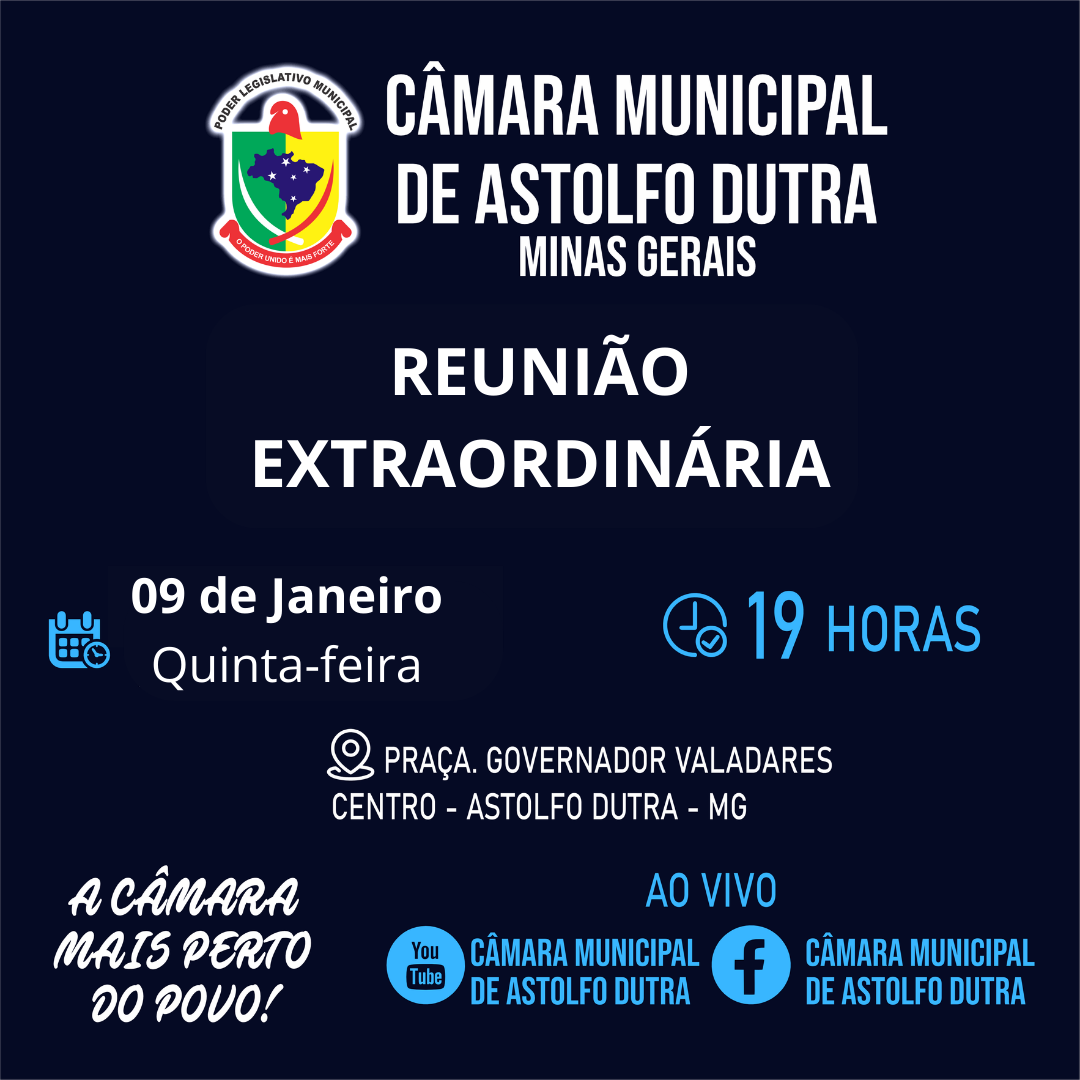 PAUTA DA REUNIÃO EXTRAORDINÁRIA 09 DE JANEIRO DE  2025