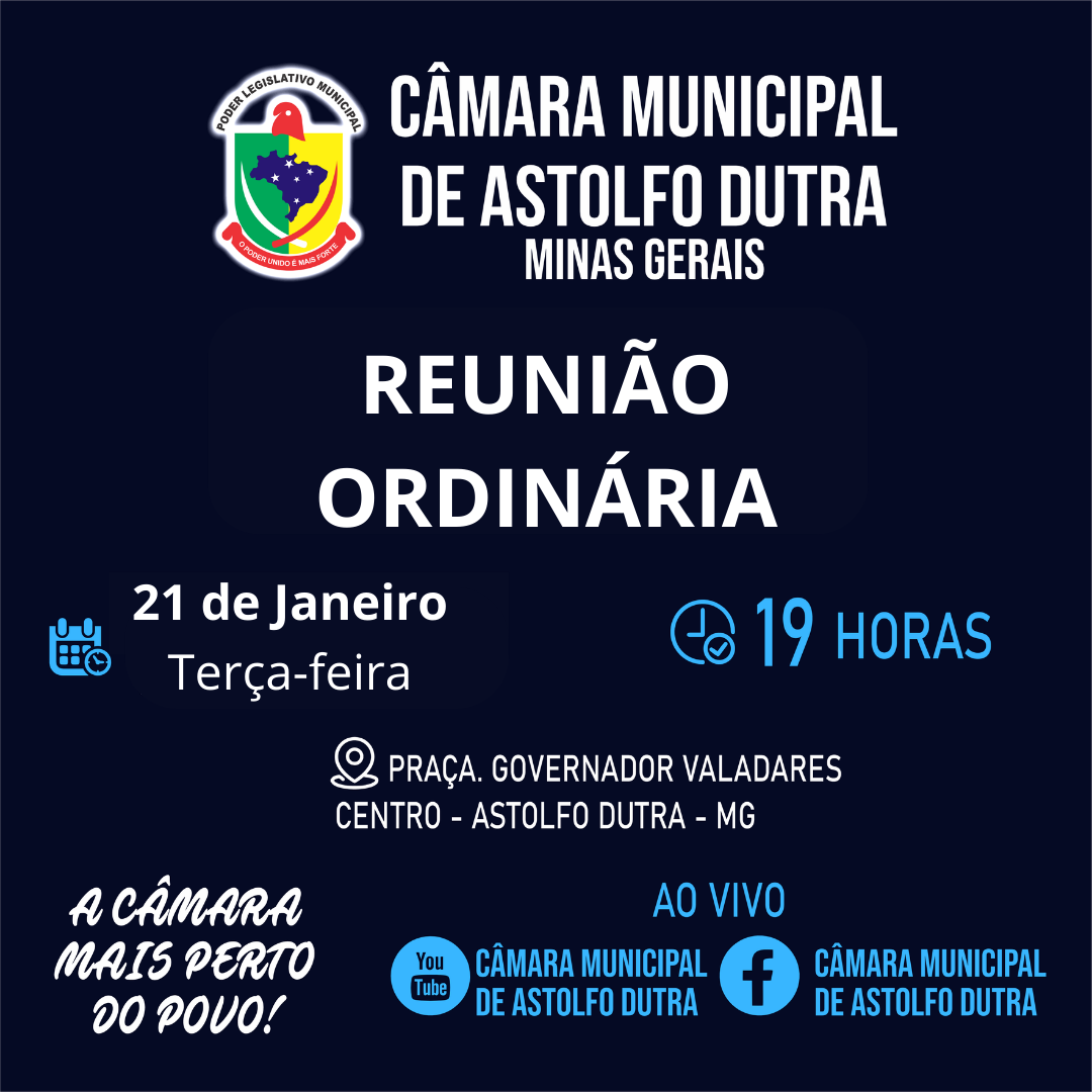 PAUTA DA REUNIÃO DO DIA 21 DE JANEIRO DE  2025