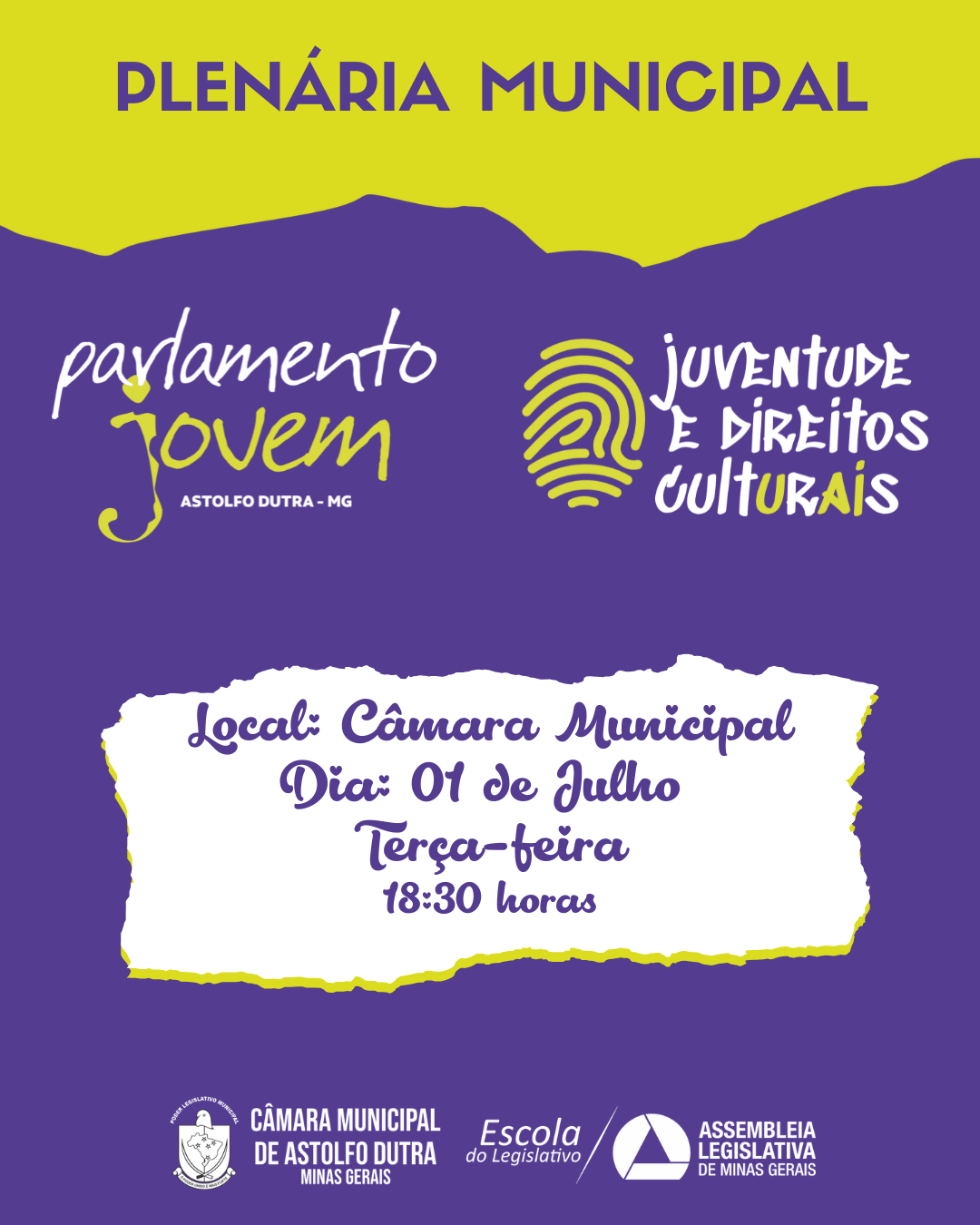Nesta terça-feira tem Parlamento Jovem!
