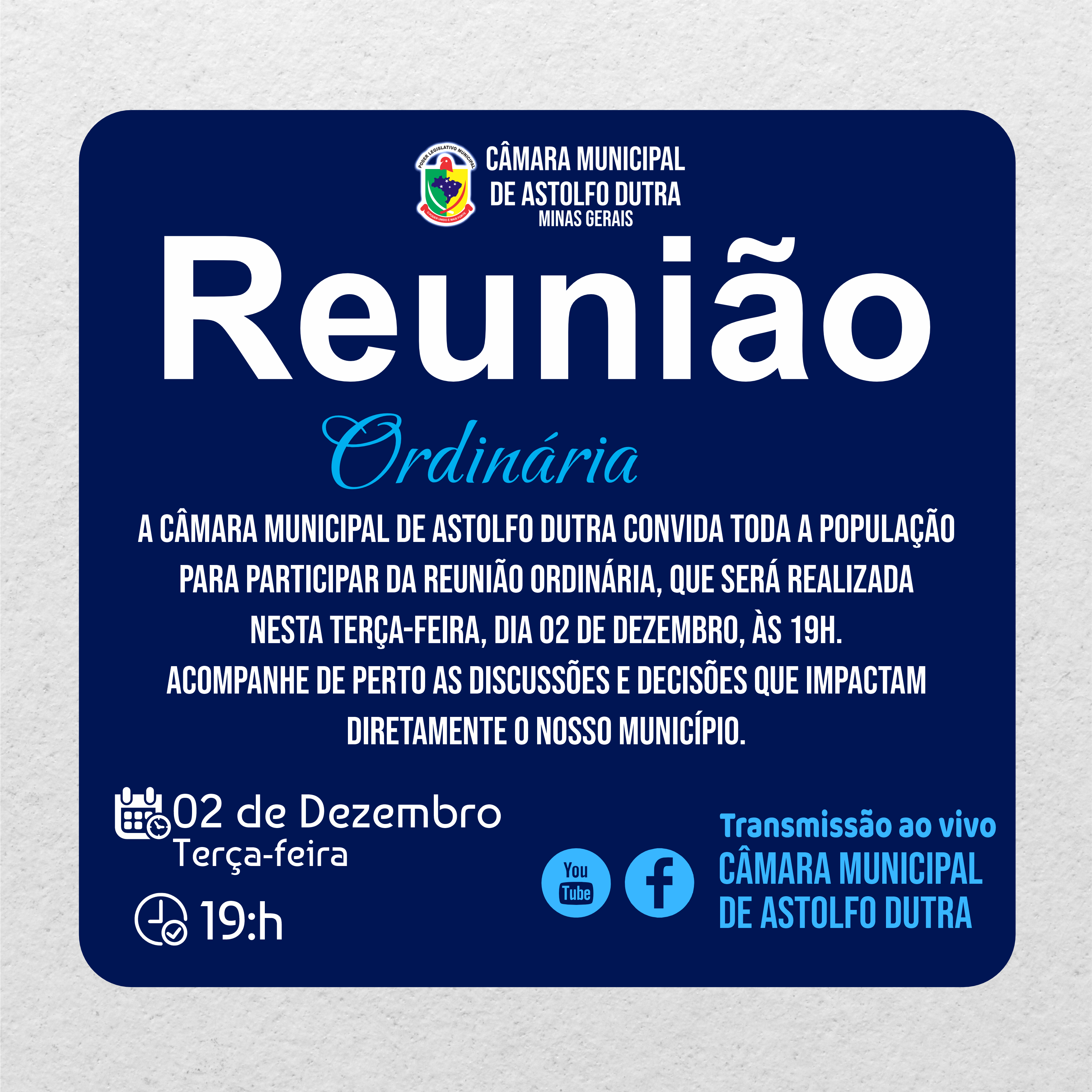 A Câmara Municipal de Astolfo Dutra convida você!